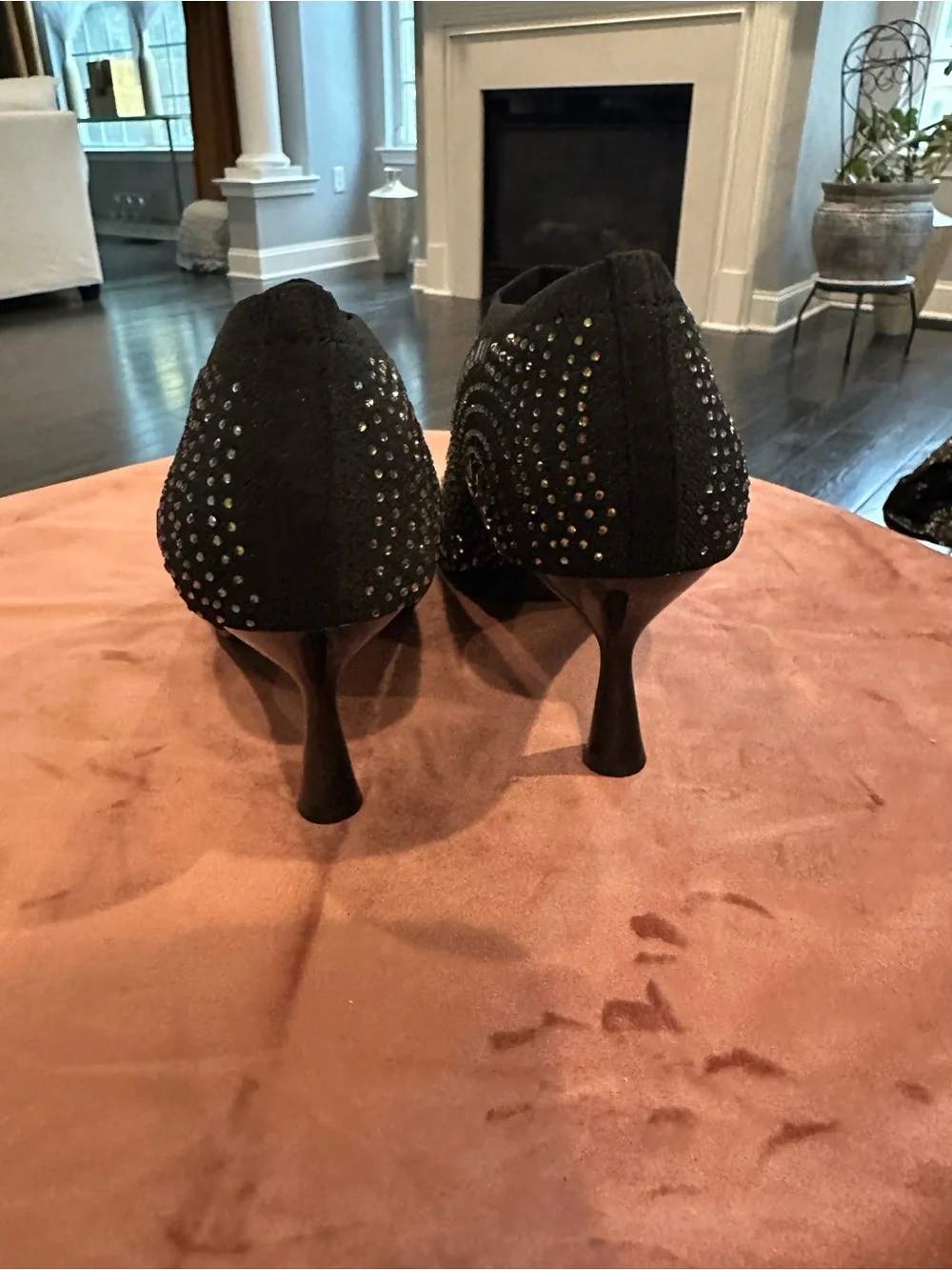 Tory Burch Black Multicolor Rhinestone Pointed Toe Booties